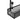 Black mesh cable tray end with cutout panel and adjustable clamp knob for mounting