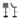Grey PU upholstered bar stool with black gas-lift base and round footrest