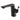 Black bathroom basin mixer tap with long spout and lever handle