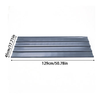 Charcoal black corrugated steel roofing sheet panel, 129cm x 45cm dimensions