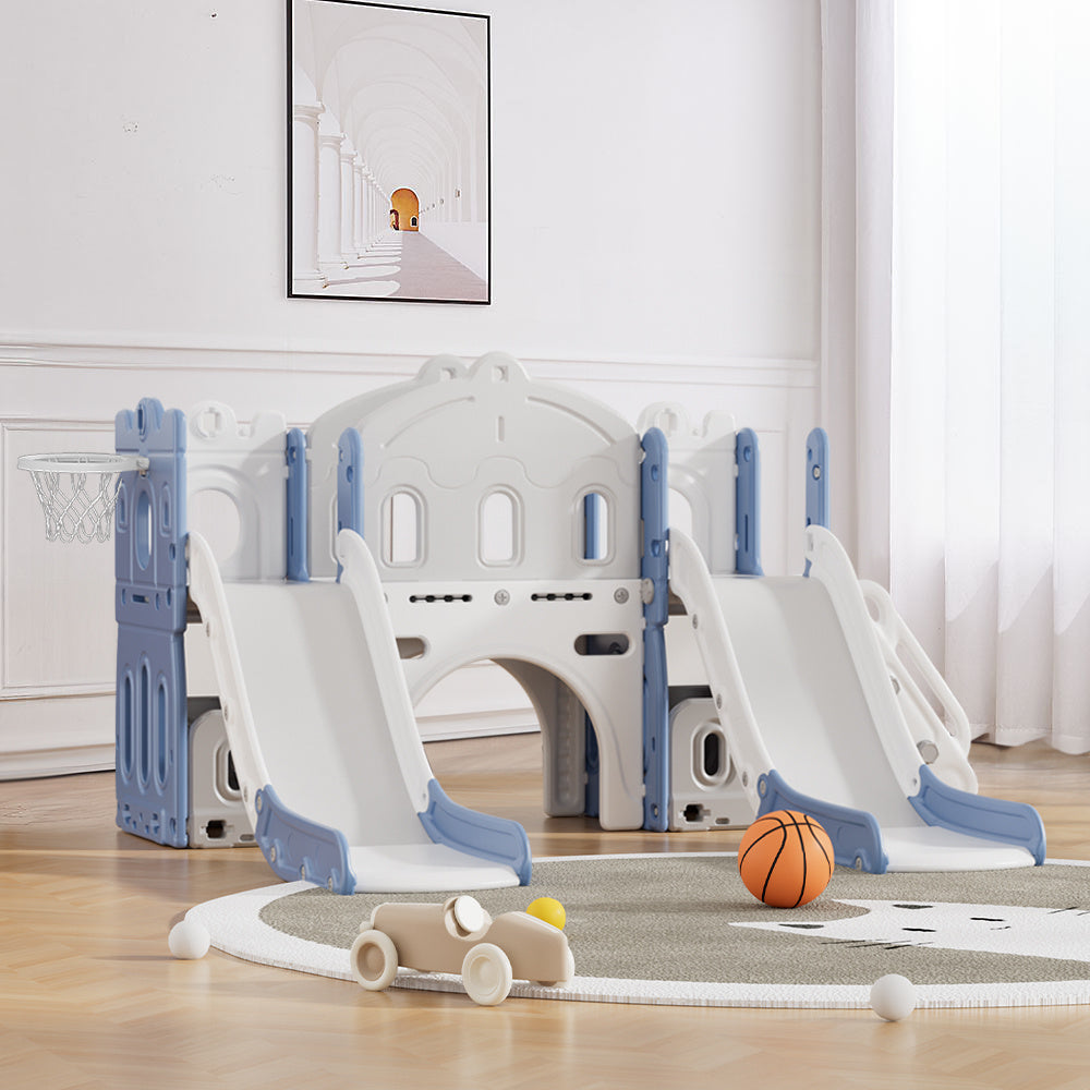 221cm W Two Slides Playset