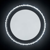 50cm round LED flush-mount ceiling light with bright white glow and faceted acrylic border