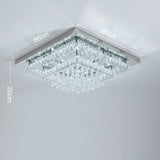 60cm x 20cm square crystal double-layer ceiling lamp with hanging crystal drops