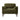 Green corduroy single armchair with rolled arm cushions and rectangular seat