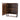 Wall-mounted mirror cabinet with two interior shelves, dark wood panels, open door