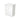 White freestanding bathroom vanity unit with square ceramic basin and two-door cabinet