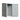 Grey wood-grain metal storage shed with side opening and diagonal brace door