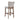 Light grey linen bar stool, upholstered seat and back with curved footrest