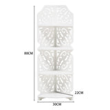 White 3-tier bookcase dimensions 80cm high, 30cm wide, 22cm deep