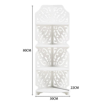 White 3-tier bookcase dimensions 80cm high, 30cm wide, 22cm deep