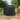 Lockable metal storage shed with flat roof, dark gray exterior and two-panel front door, handle lock