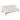 Creamy-white sofa bed side view with dimensions and padded backrest
