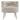 Cream teddy accent chair with rounded backrest, cushioned seat, and gold tapered legs