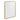 Rectangular bathroom mirror cabinet with gold-tone frame and rounded corners