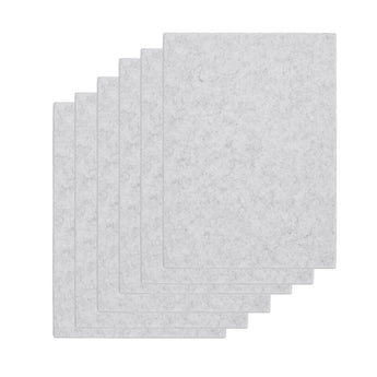 12-pack acoustic panel tiles in silvery grey with felt-like textured surface