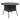 Outdoor round woven table in black with a central parasol hole.