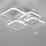 LED semi-recessed ceiling light (60cm x 46cm), white multi-square frame design