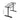 Adjustable black desk frame with dimensions, wide dual base feet
