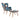 Wingback armchair and footstool set, blue/gray color-block upholstery with diamond pattern