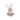 Grey plush rabbit stuffed doll with long pink ears and a bow at the chest