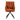 Rust-orange high-back accent chair with rounded arms and black star swivel legs