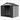 Plastic storage shed with wide open front door showing empty interior