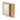 Wall mounted bathroom mirror cabinet in light wood grain with open shelf compartment