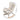 Cream rocking chair dimensions diagram with padded seat, high back, and wood runners.