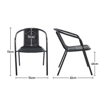 Outdoor-Diningstuhl Maße: 72cm H, 54cm B, 62cm L, 40cm T