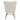 Back view of sherpa upholstered rocking chair with tufted panels and black frame, light wood rockers