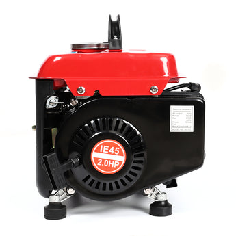 Portable gasoline generator with black fan housing and IE45 2.0HP label on engine