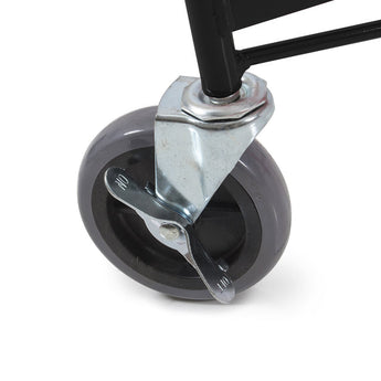 Black caster wheel with swivel mount for drywall lifter hoist base