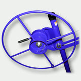 Blue hand crank wheel assembly for drywall lifter panel hoist