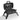 Tabletop mini BBQ grill with lid, wire warming rack and cooking grate, black