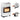 White ceramic gas heater with wheels, front heater grille and glowing ceramic element