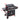 Black gas BBQ grill with labeled dimensions, side shelf and side burner