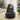 Tiered tabletop water fountain with LED glow and dark stone-look cascading water