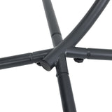 Black metal stand joint for patio swing chair with protective foot caps