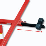 Plasterboard lifter hoist end clamp bar with adjustable mounting blocks