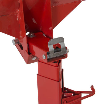 Red plasterboard panel hoist: lifting cradle and metal guide