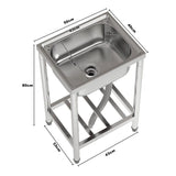 Size diagram for 50cm stainless sink: 50x40x80cm, basin 33cm, height 18cm.