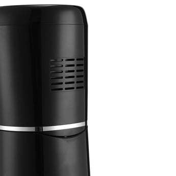 Black stand mixer rear air vent panel with glossy metal band