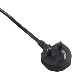 Power cord plug with two-prong outlet end