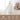 White teepee play tent with wooden poles, open entrance and side curtain