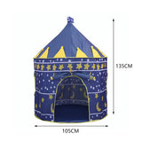 Kids play tent with star & moon print, 105cm wide and 135cm tall round design