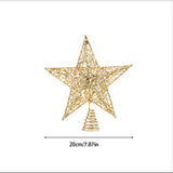 Gold sequin star tree topper with spiral base, 20cm size shown