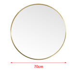 Runder Spiegel mit goldfarbenem Rand, Durchmesser 70 cm