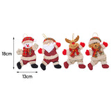 Set of 4 plush Christmas ornaments, about 18 cm tall and 13 cm wide