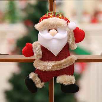 Plush Santa Christmas ornament with red outfit and white heart bib