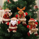 Set of 4 plush Christmas ornaments: Santa, snowman, reindeer, bear
